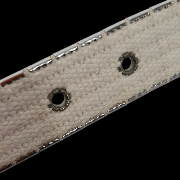 Vintage Mirror Segment Belt Silver Y2K Chrome Metal Shiny Futuristic Chic Small - Picture 14 of 16